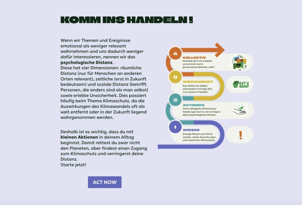 Komm ins Handeln mit den Aktionen auf unserer Act Now-Karte
